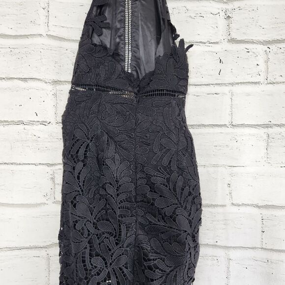 Bardot Kara Lace Halter Knee Length Dress Size 4 XS lace black lbd - Picture 11 of 12